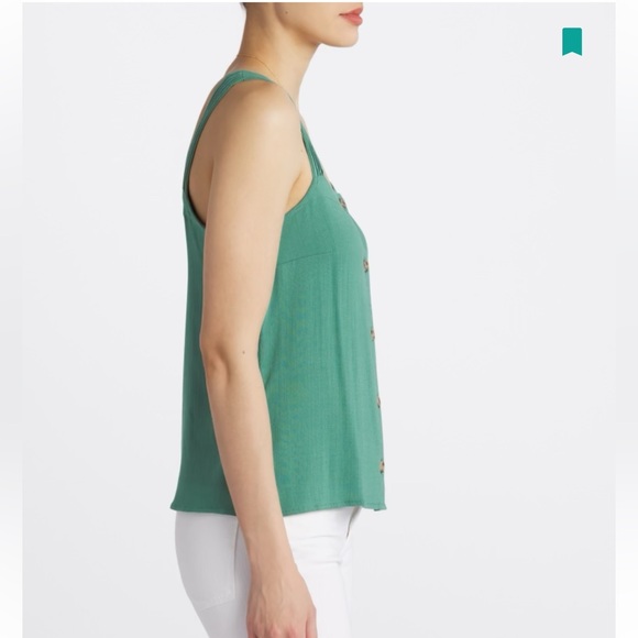 Market & Spruce SL Button Down Wide Strap Top S - Picture 3 of 10